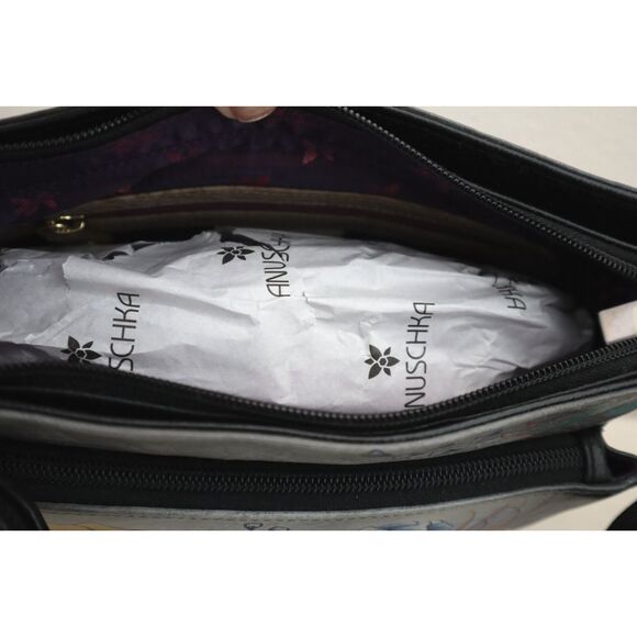 Anuschka 7207-CDA Women's Sugar Skulls Hand-Painted Leather Crossbody Bag - Picture 4 of 7